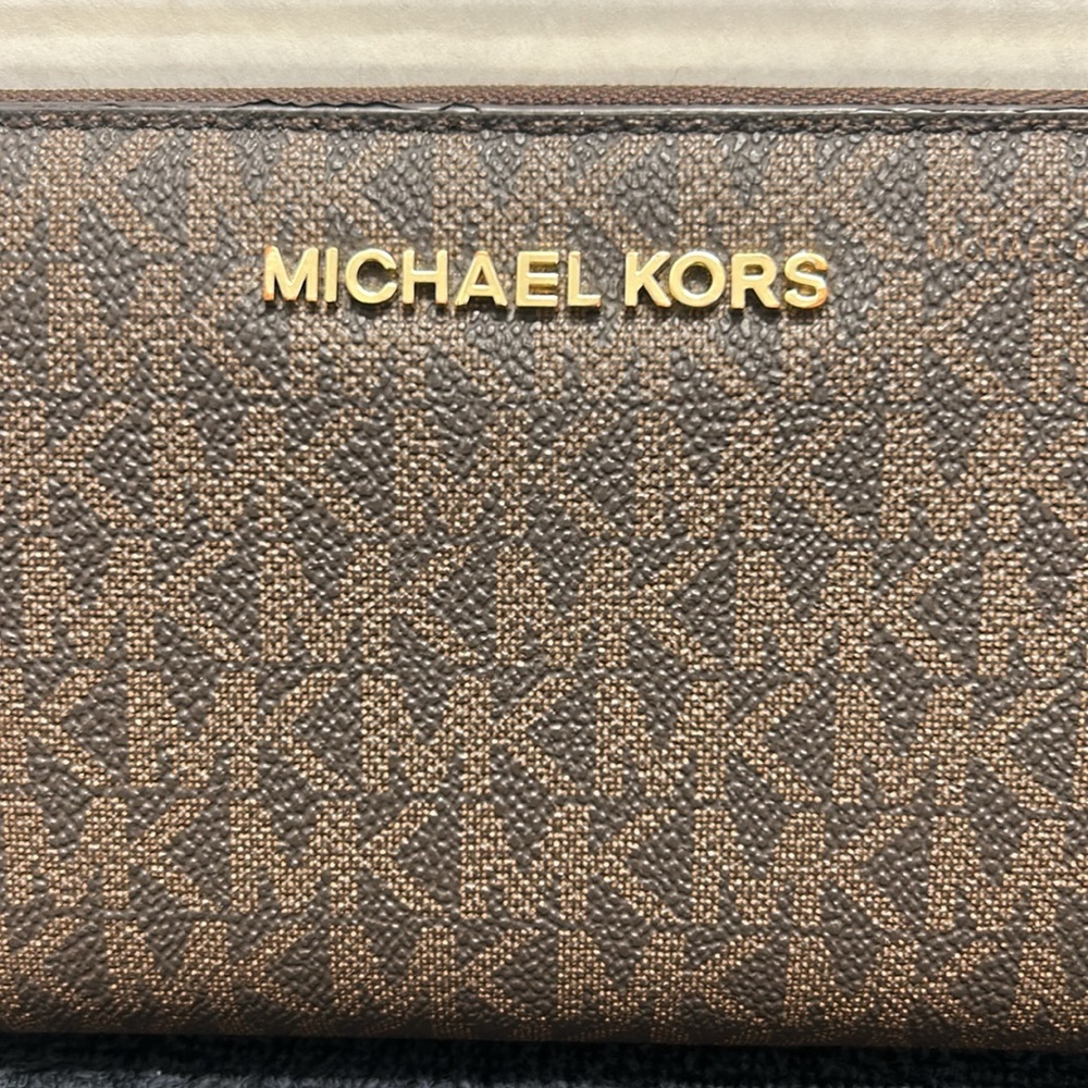 Michael Kors Brown Logo Wristlet - Picture 3 of 8